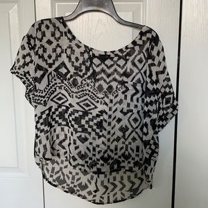 black and white sheer top